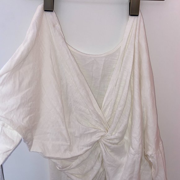 Long Sleeve Top With Knotted Back || White - Picture 5 of 5